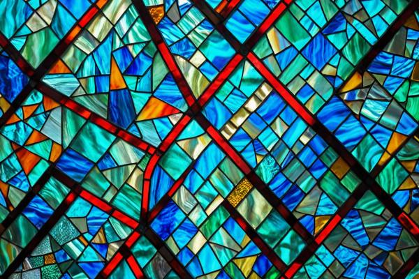 Colorful glass art pieces