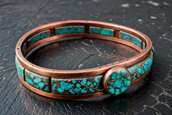 Copper bracelet with patina finish by student