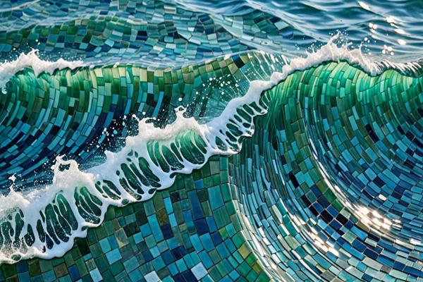 Glass mosaic art piece by student