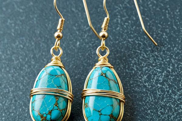 Wire-wrapped gemstone earrings by student