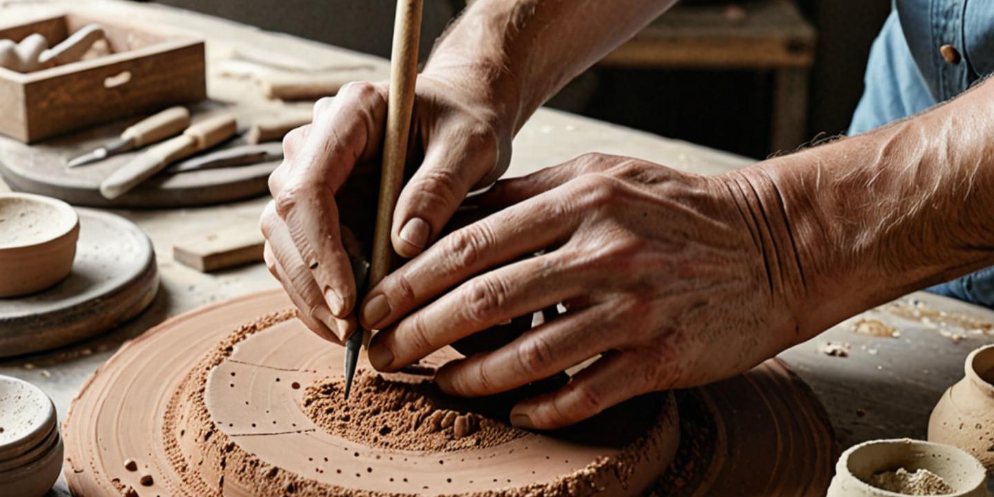 Artisan crafting in creative studio